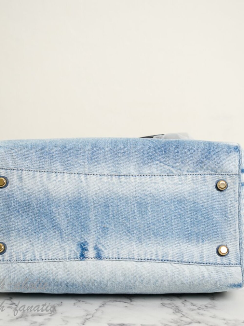 Coach CDY75  Rowan Large Satchel Bag In Loved Denim With Charms Light Indigo NWT - Picture 6 of 10